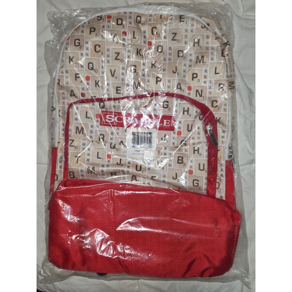 NWT Hasbro gaming brand full size scrabble board backpack bookbag bag!